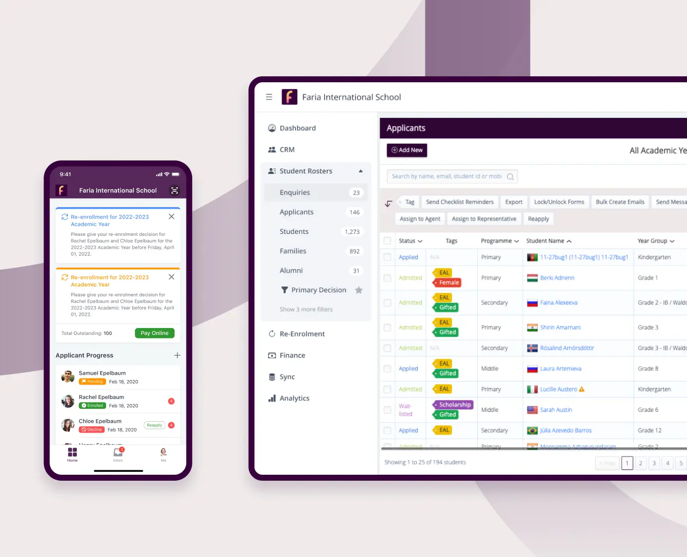 UI mockup of OpenApply product