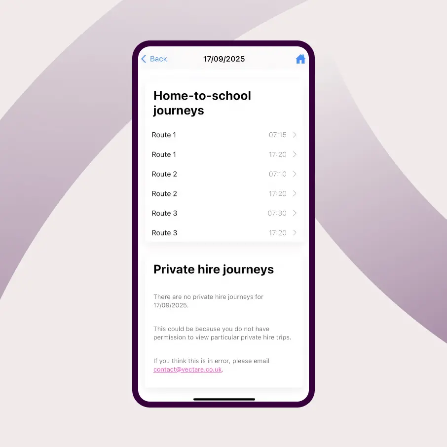 UI mockup of Vectare product